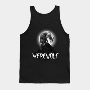 Werewolf Against Full Moon Design Tank Top